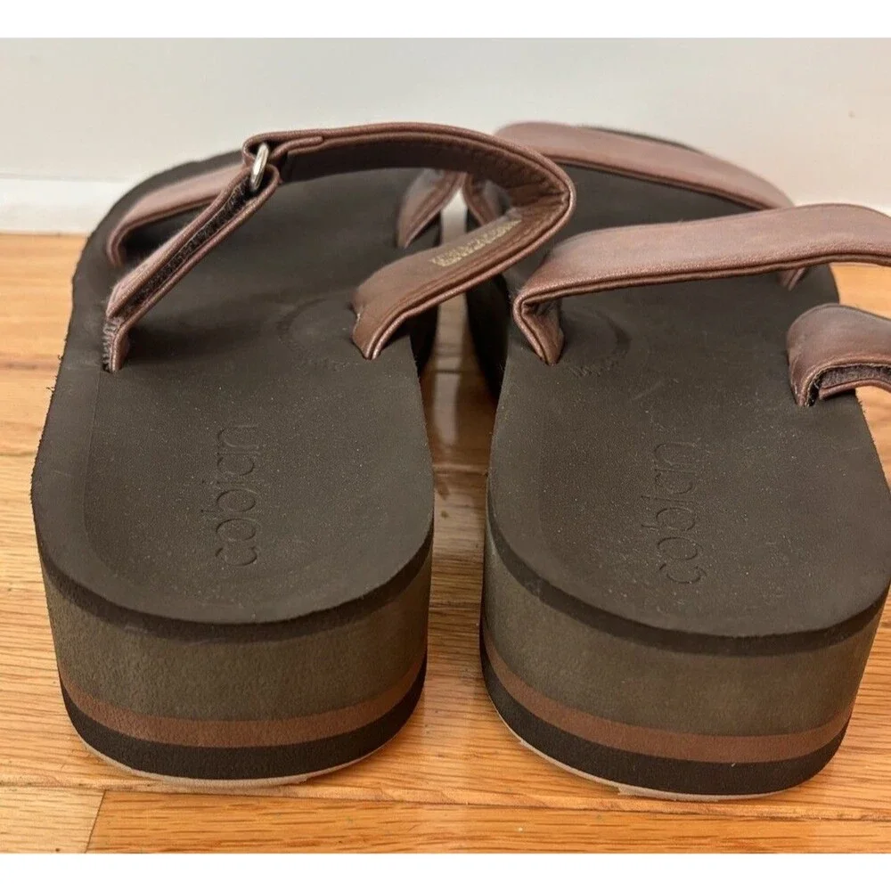 Cobian Vira Rise Wedge Sandals Women’s 10 Brown Platform Slide Comfort